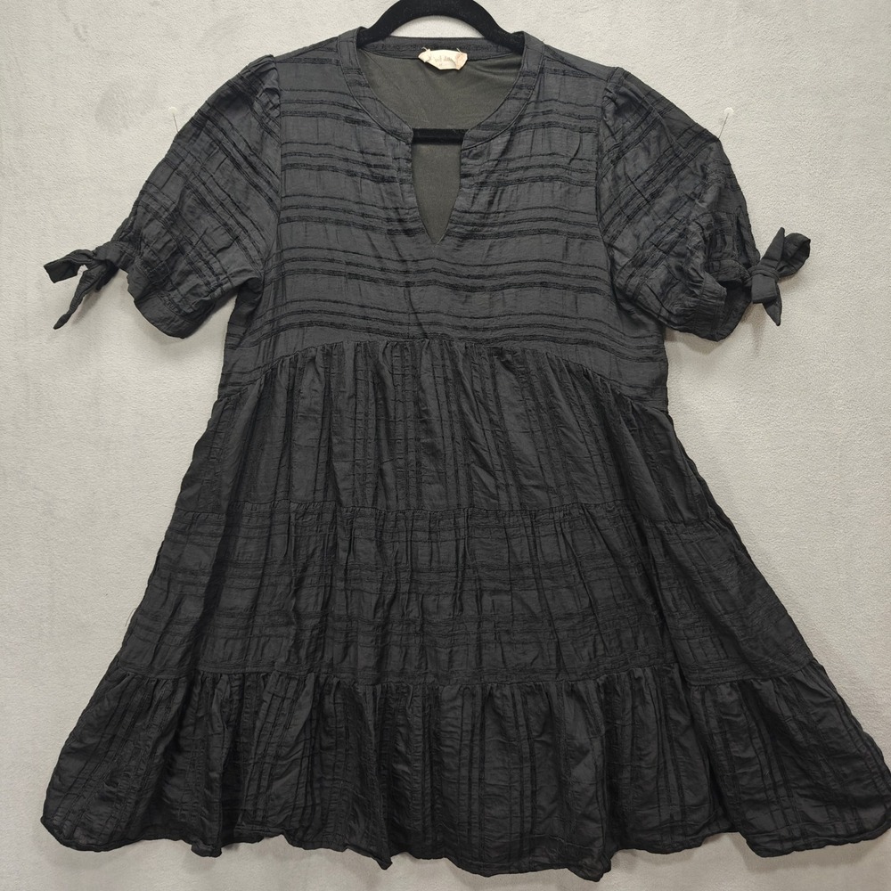 Altar'd State Black Whimsigoth‎ Babydoll Dress Womens M Puff Sleeve Boho Indie